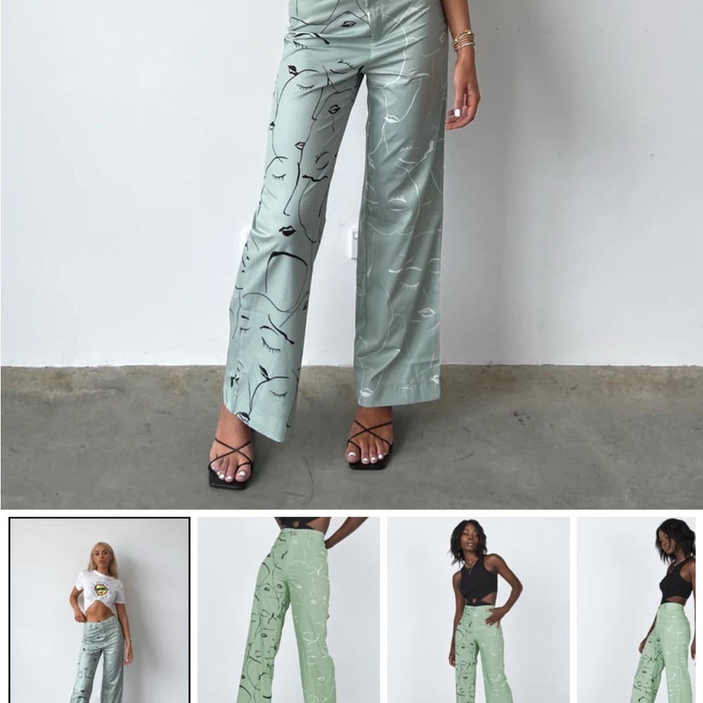 Princess Polly “Face It” Pants  Green Women's Pants